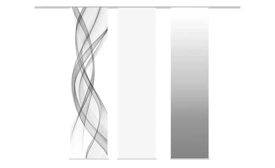 Schiebevorhang Set 3tlg. Grau 3er-Set