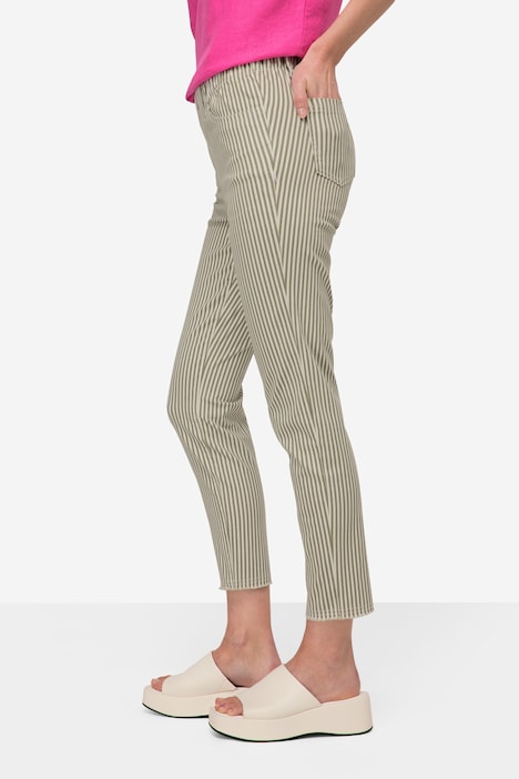 3/4-Streifenhose, Jeggings, 4-Pocket, Elastikbund, mit recycelten Materialien