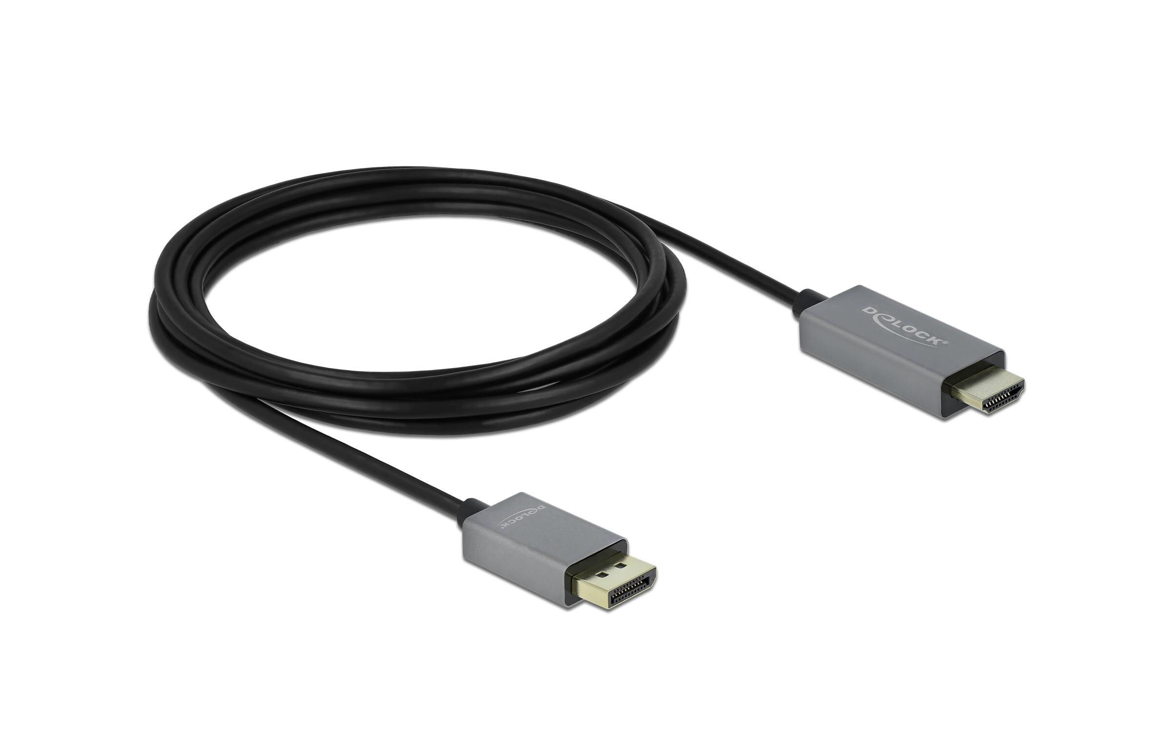 Kabel DisplayPort 1.4 - HDMI, 4K 60 Hz, HDR 2mDelock Aktives DisplayPort 1.4 zu HDMI Kabel 4K 60 Hz (HDR) 2 m