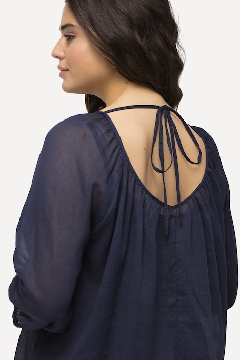 Bluse, floraler Druck, V-Ausschnitt, 3/4-Arm