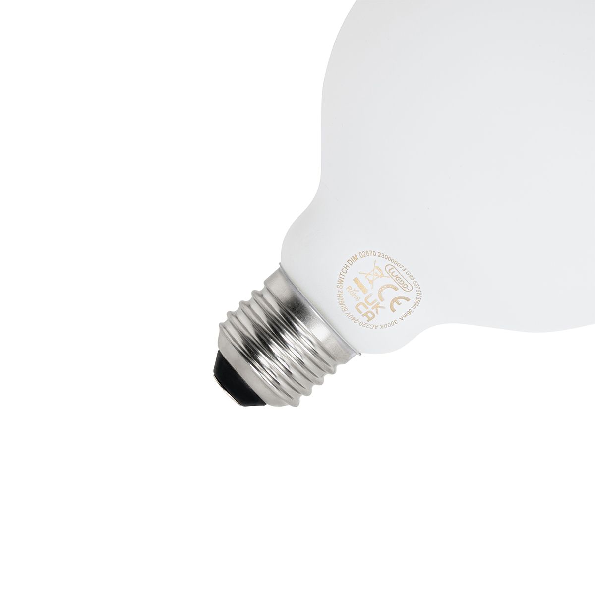Set van 5 E27 3-staps dimbare LED lamp G95 mat 5W 550 lm 3000K
