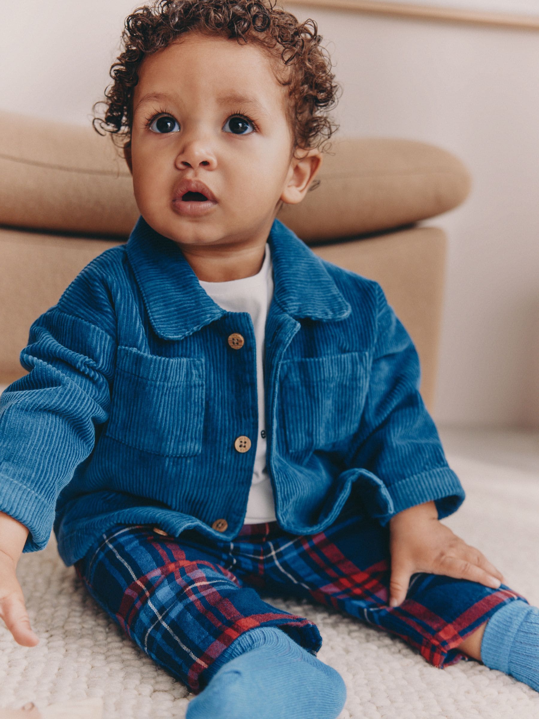 Marineblauw/Rode beer - Baby Shacket Top and Leggings Set (0mths-2yrs)