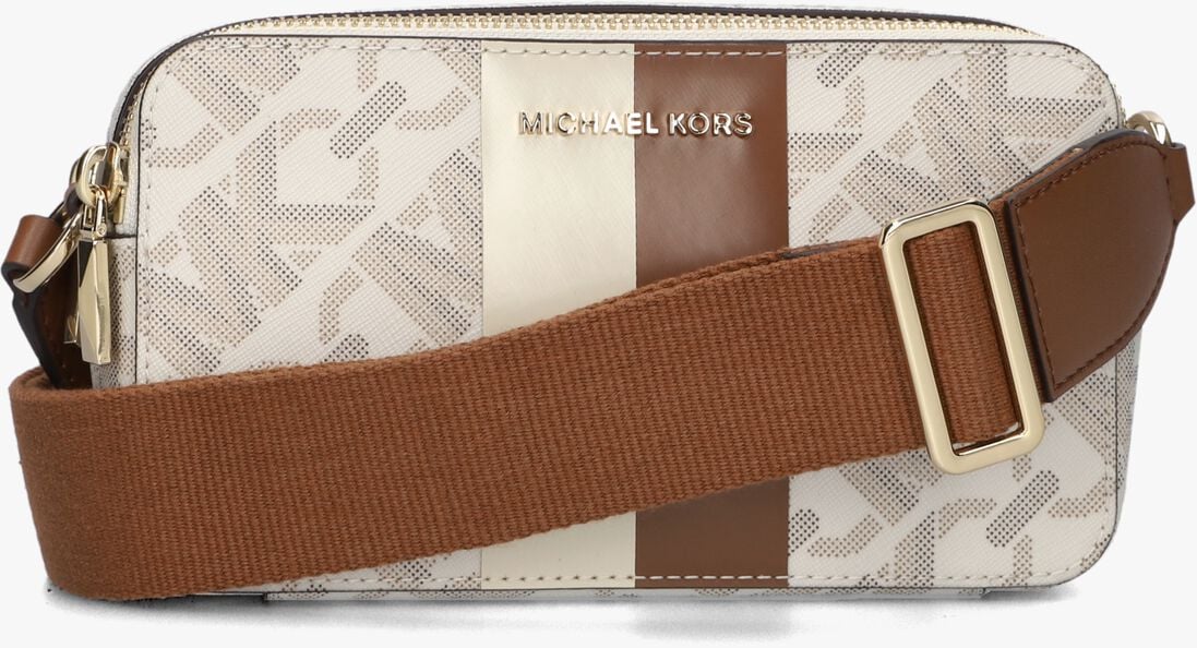 MICHAEL KORS beige michael kors handtas sm dbl zp camra chn xbody