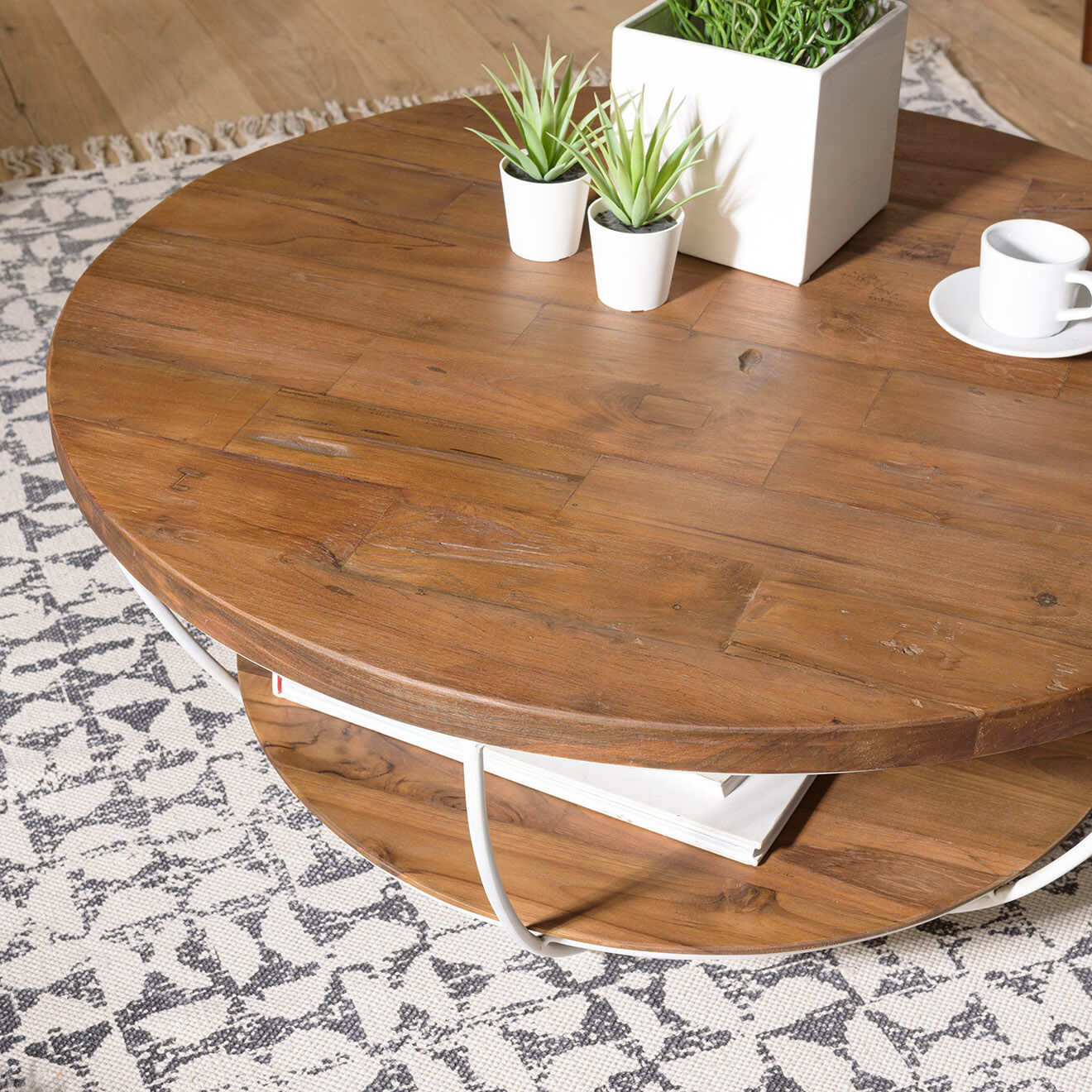 Macabane Table basse Sixtine bois naturel  - D.80xH.35 cm