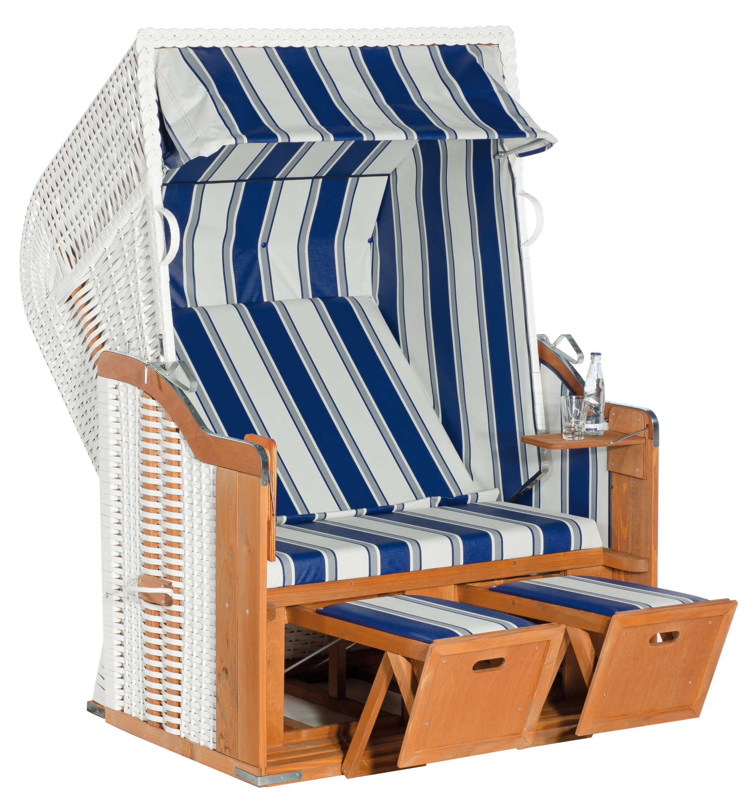Strandkorb RUSTIKAL 250 BASIC - Geflecht weiß - 125x160 cm