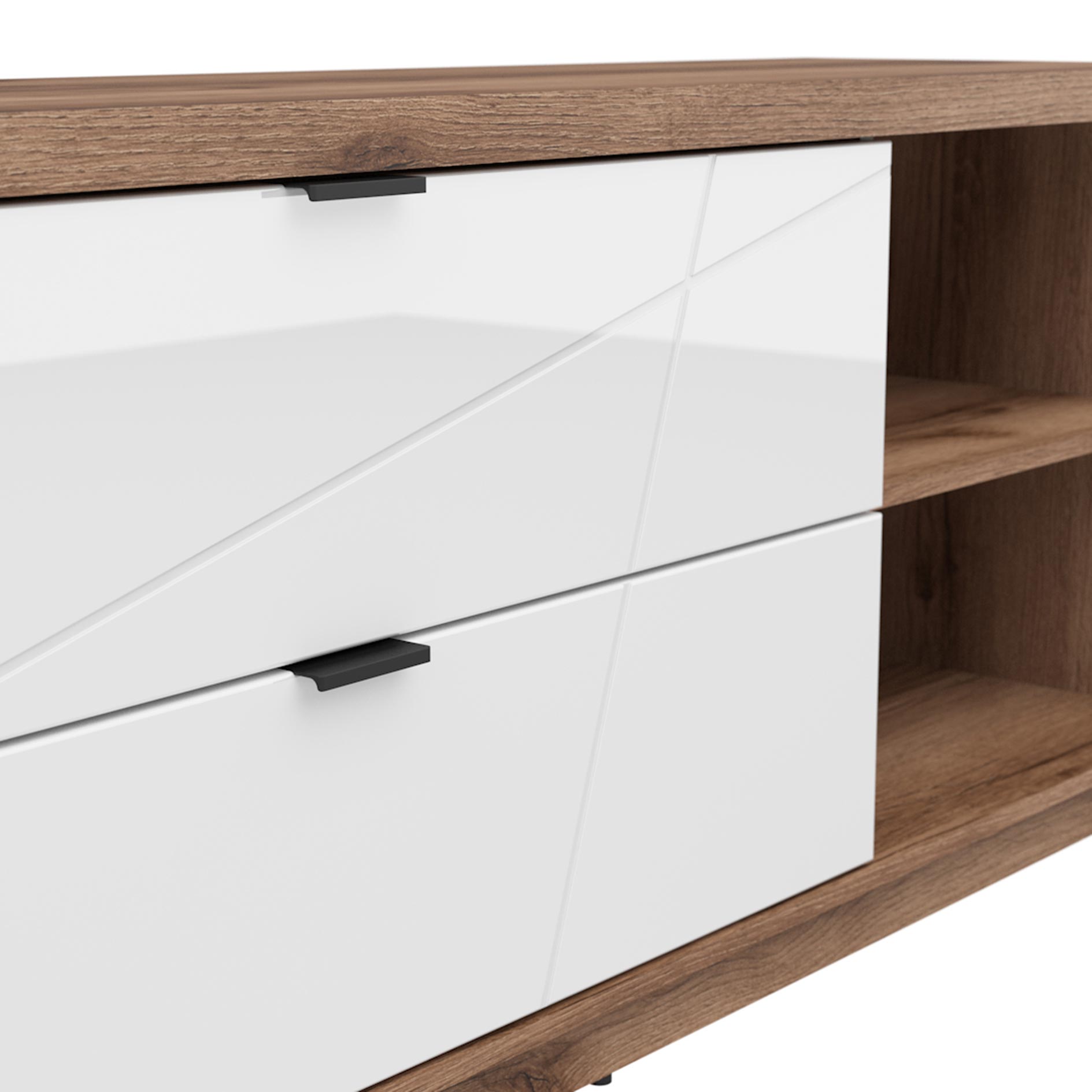 Lowboard - Delano Eiche-weiß - 2 Schubkästen - 146 cm