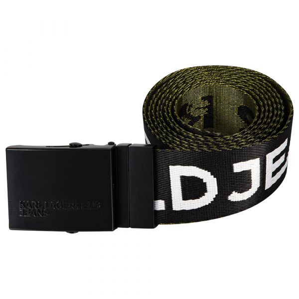 Karl Lagerfeld Cinto Reversible Webbing Belt Green Olive One Size