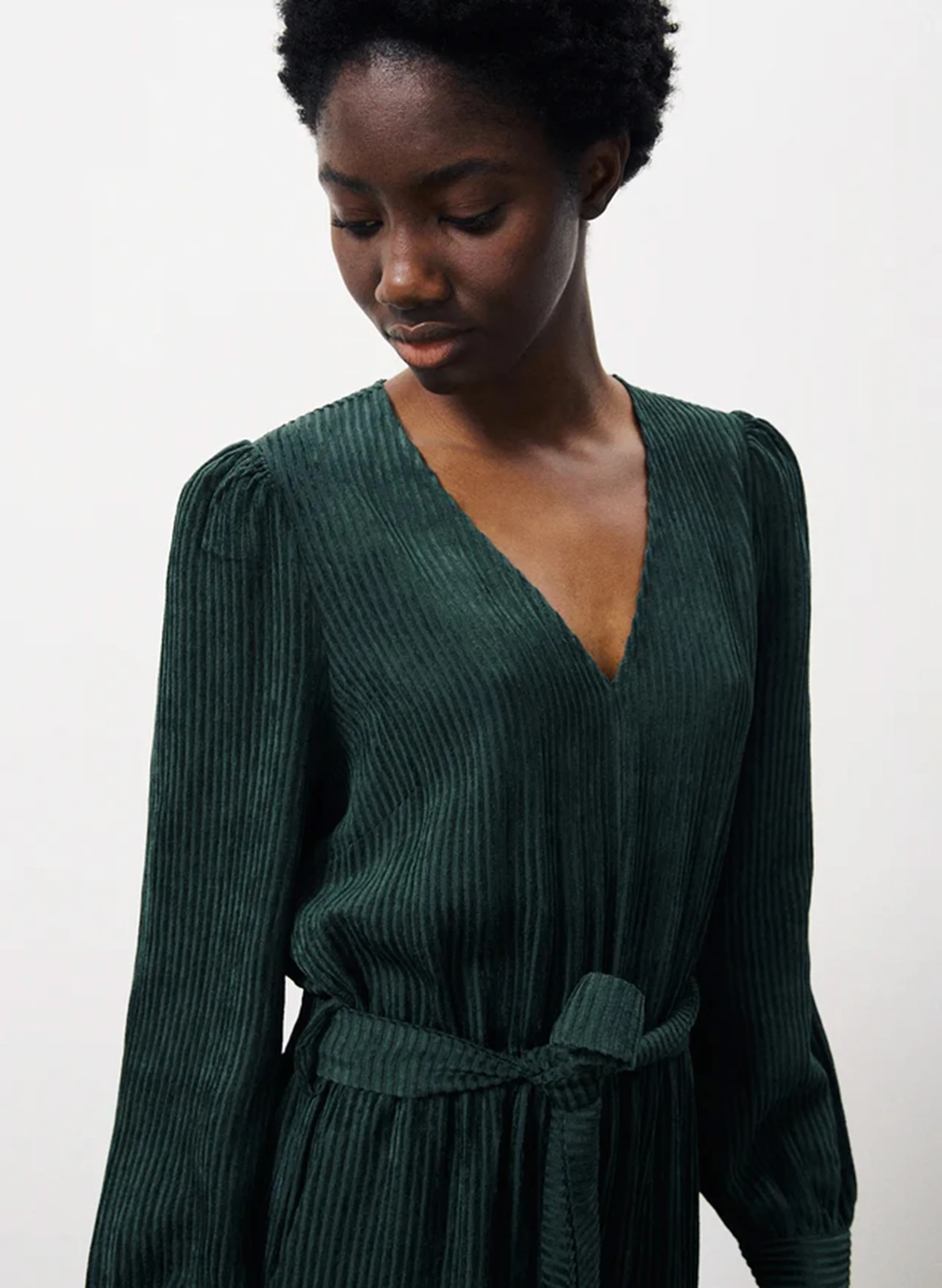MADLEEN - Combi-pantalon en velours côtelé de coton | Vert