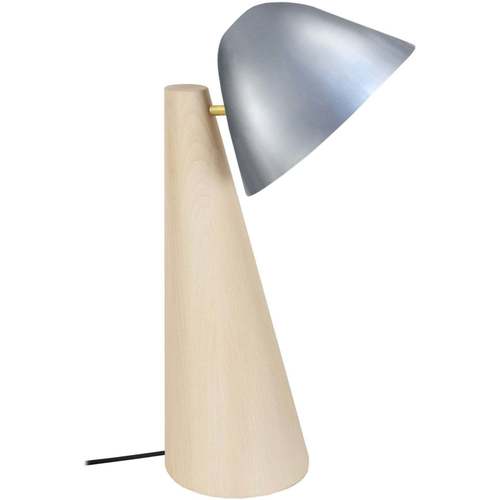 Tosel - Lámpara de escritorio redondo madera natural y aluminio Beige
