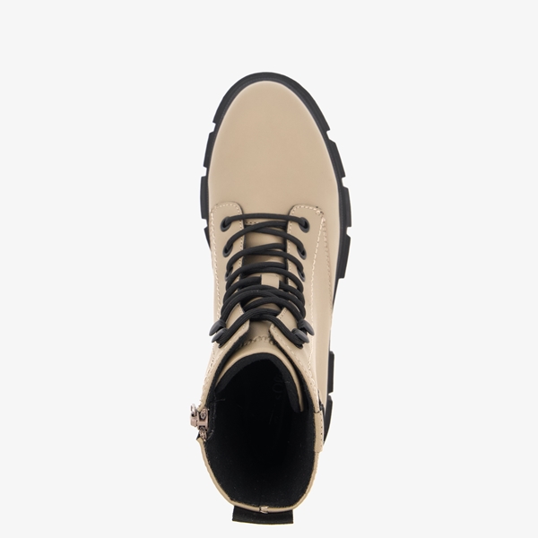 s. Oliver dames veterboots beige/taupe