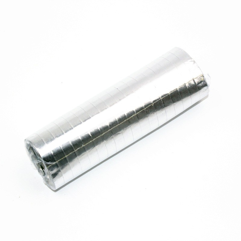 (3er Set) 4m Papier Luftschlangen Party Tisch Deko Metallic Rollen für Geburtstag / Hochzeit / Fasnacht - Silber