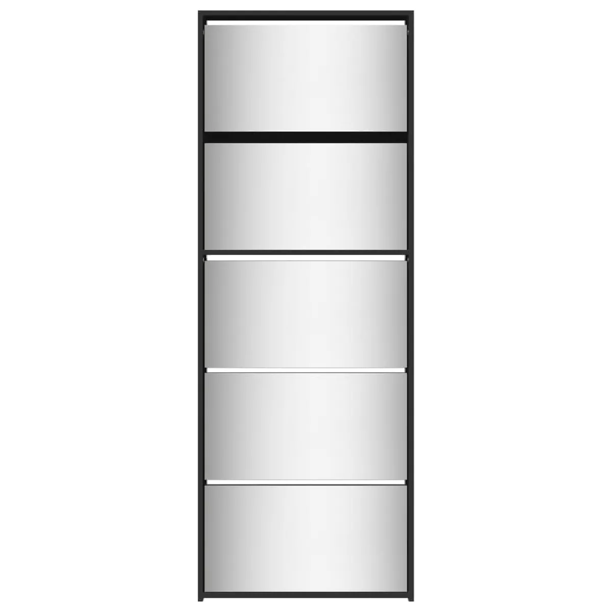 vidaXL Armoire à chaussures avec miroir - Noir