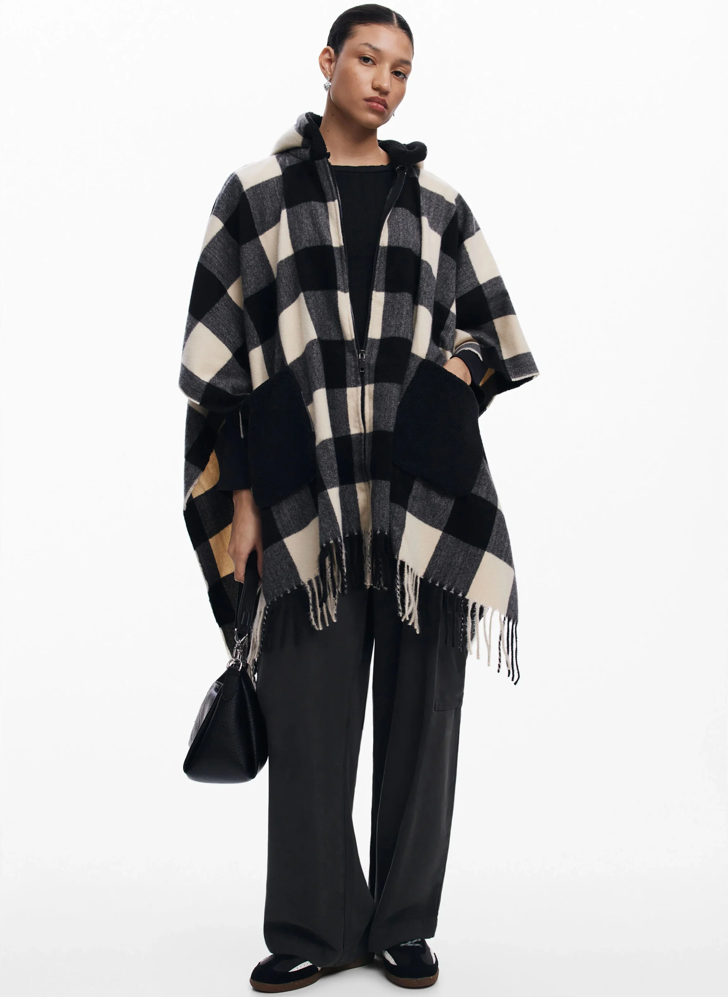 Poncho à capuche | Noir