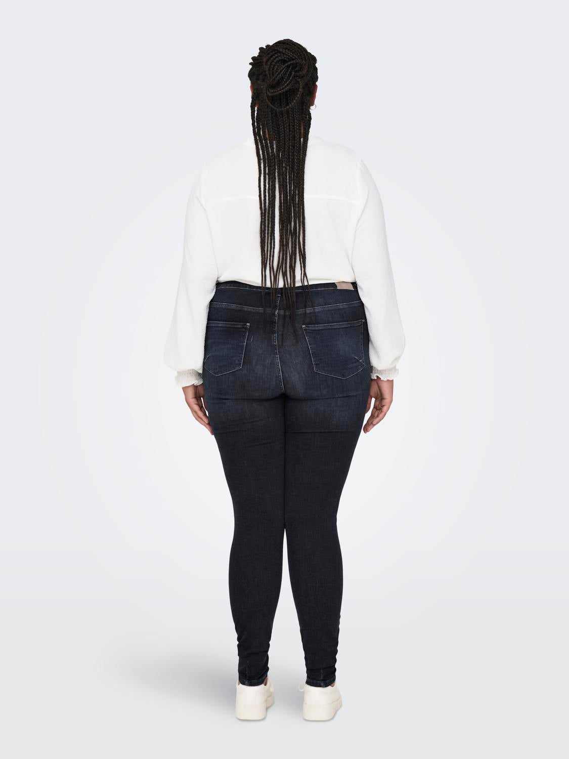CAREMMA Mittlere Taille Skinny Fit Jeans Blue Black Denim