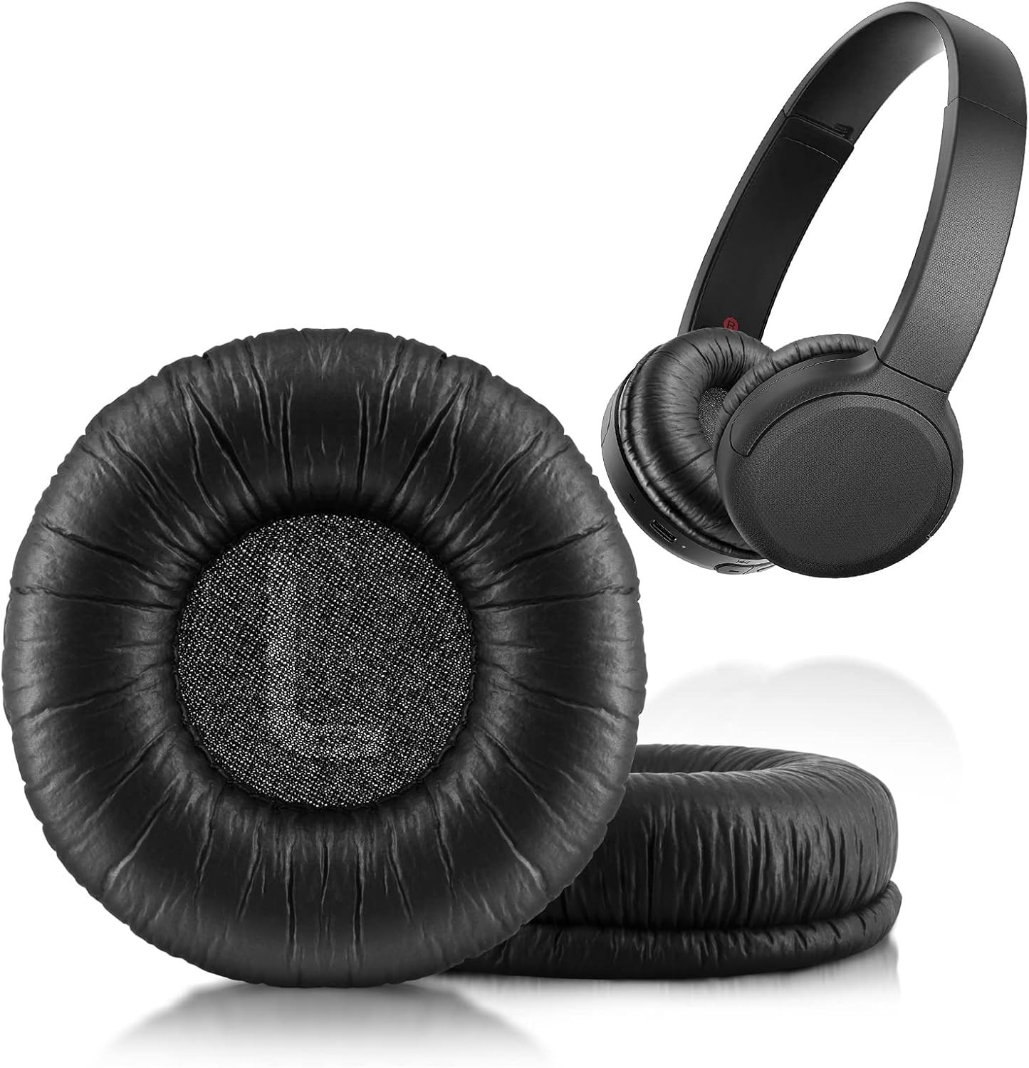 (2er Set) Sony WH-CH500 / 510 / ZX3308BT / 310 / ZX100 / 600 / V15 Kopfhörer Ersatz Ohr Polster Kissen - Schwarz