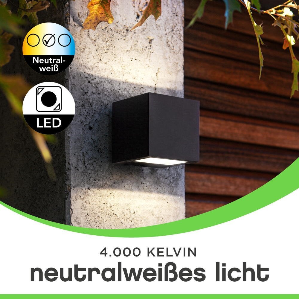 Gemini LED wandlamp in antraciet, 9W, 800lm, IP54