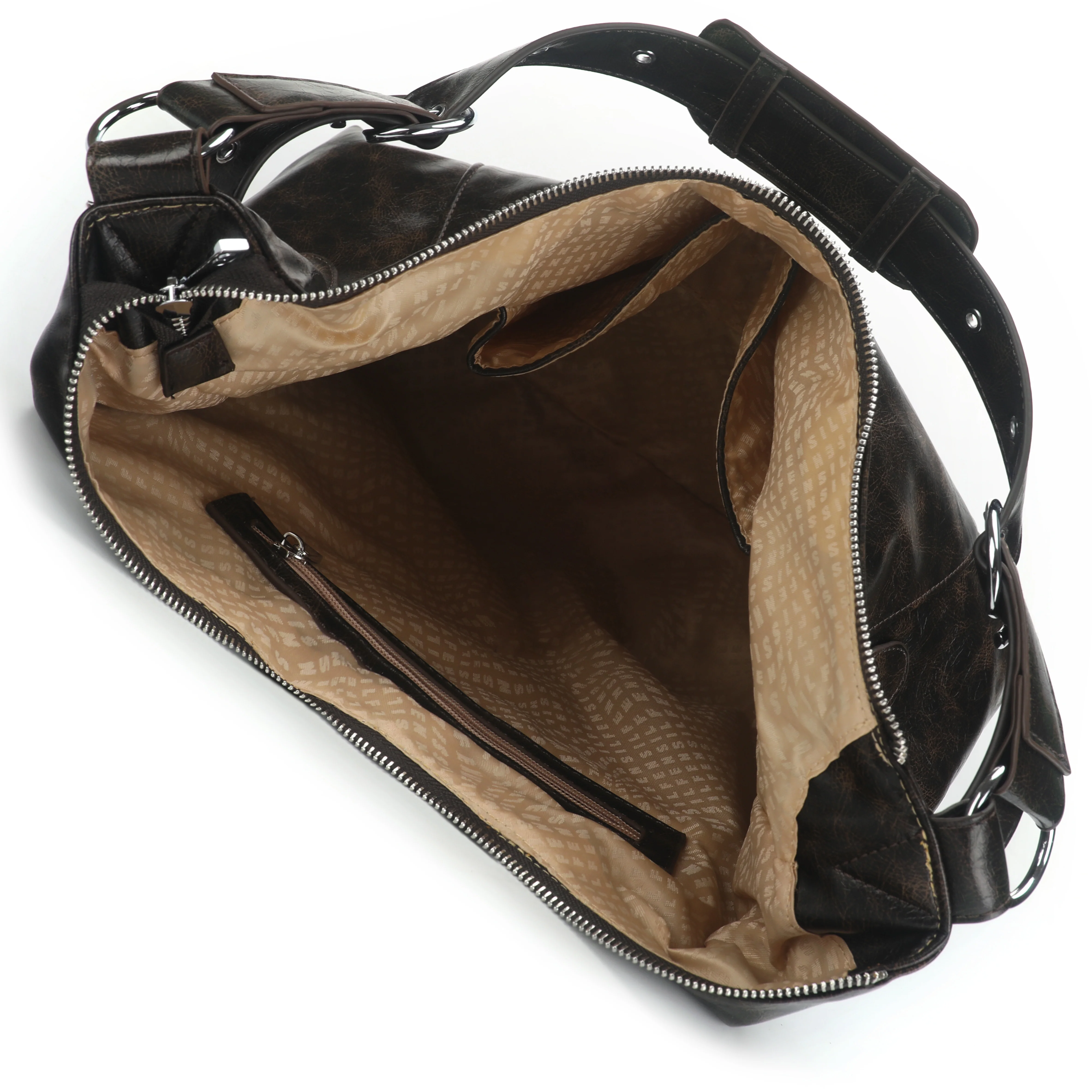 Silfen  Ellie crossbody taske - Brown Cracked
