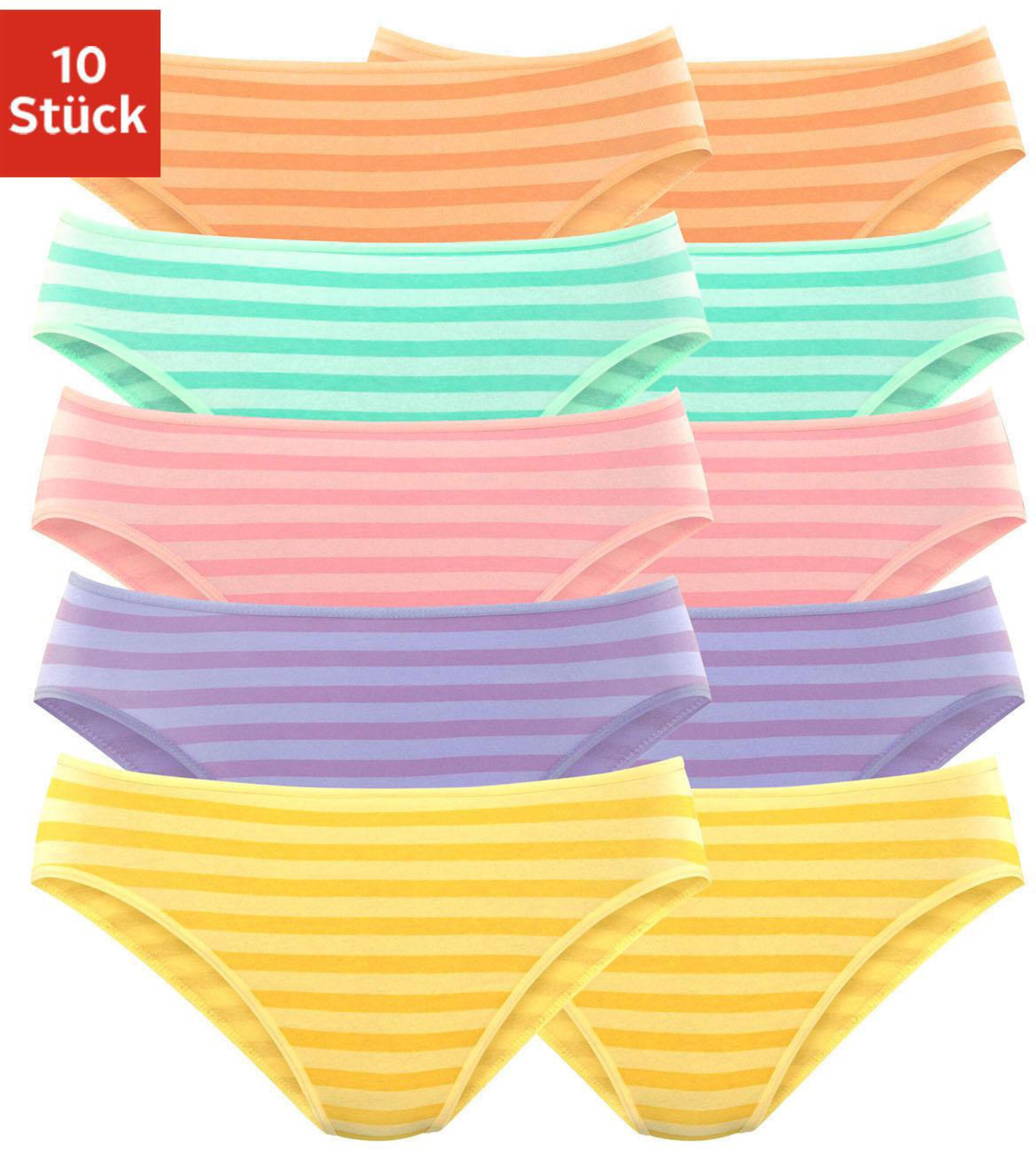 petite fleur Bikinislip in orange, grün, rosa, lila, gelb