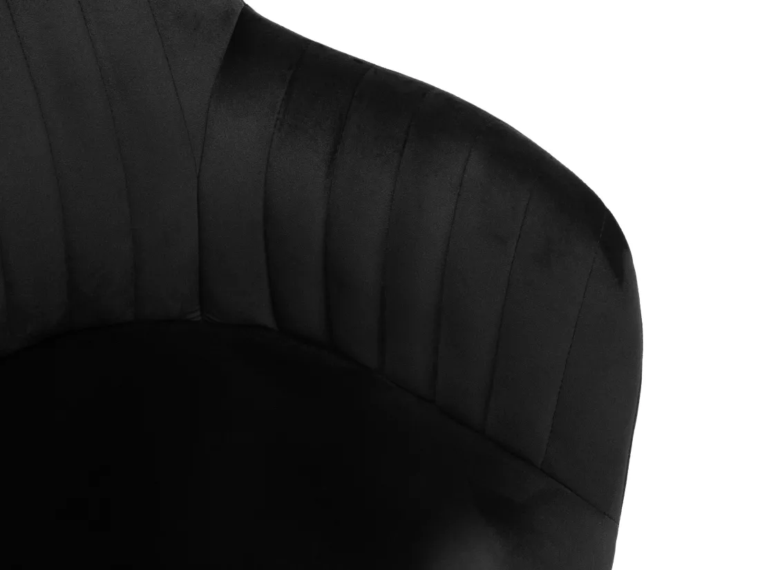 Lot de 2 chaises avec accoudoirs en velours et métal doré - Noir - ELEANA
