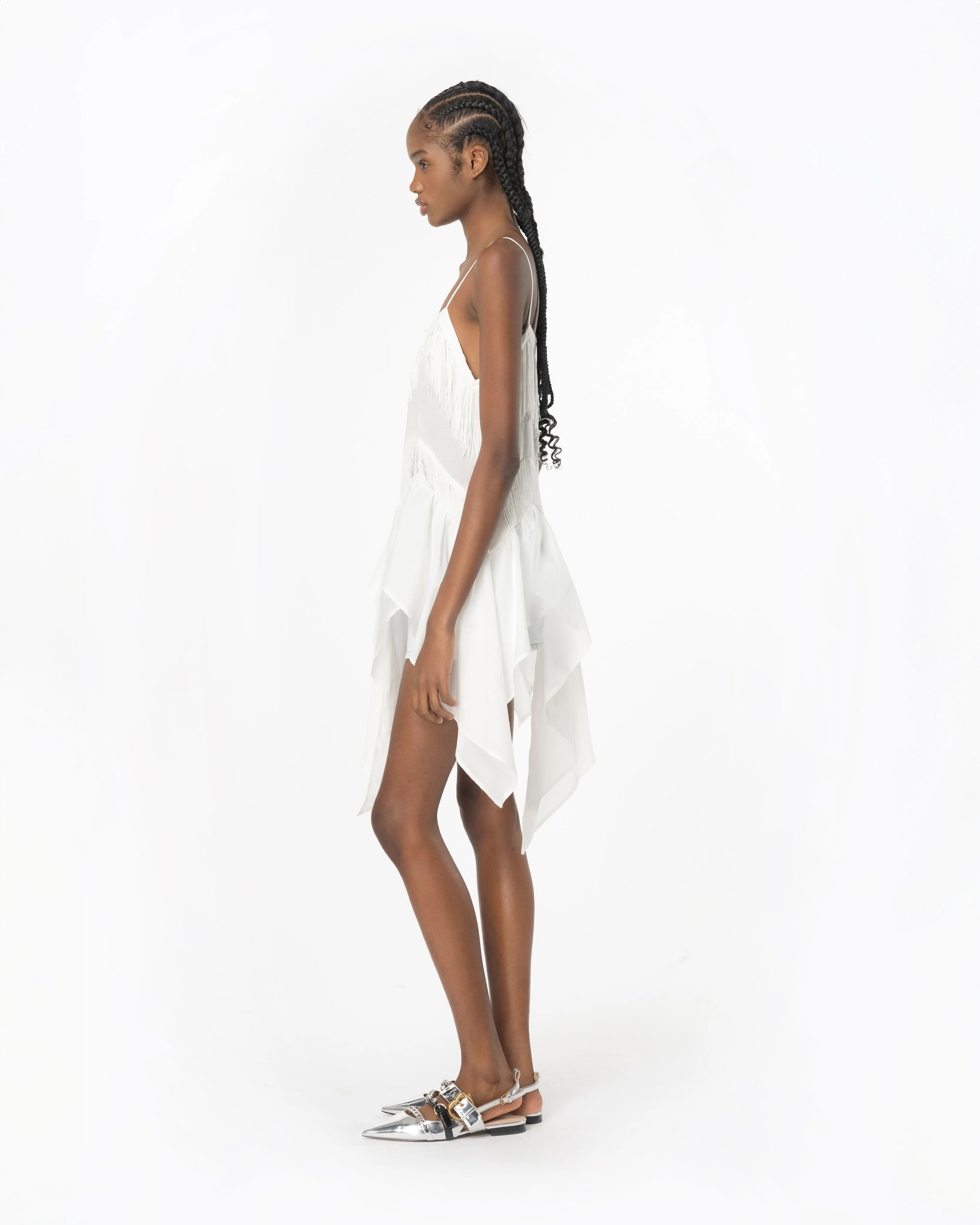 Top à franges | Blanc