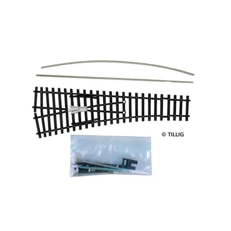 Tillig 83432 Einfache Weiche EW1 links 15°, Länge 129,5 mm, Bausatz
