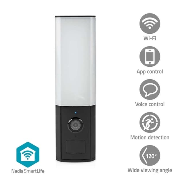 Nedis SmartLife udendørskamera | Wi-Fi | Omgivende lys | Full HD 1080p | IP65 | Cloud Storage (mulighed) / microSD (ikke inkluderet) / Onvif | 100