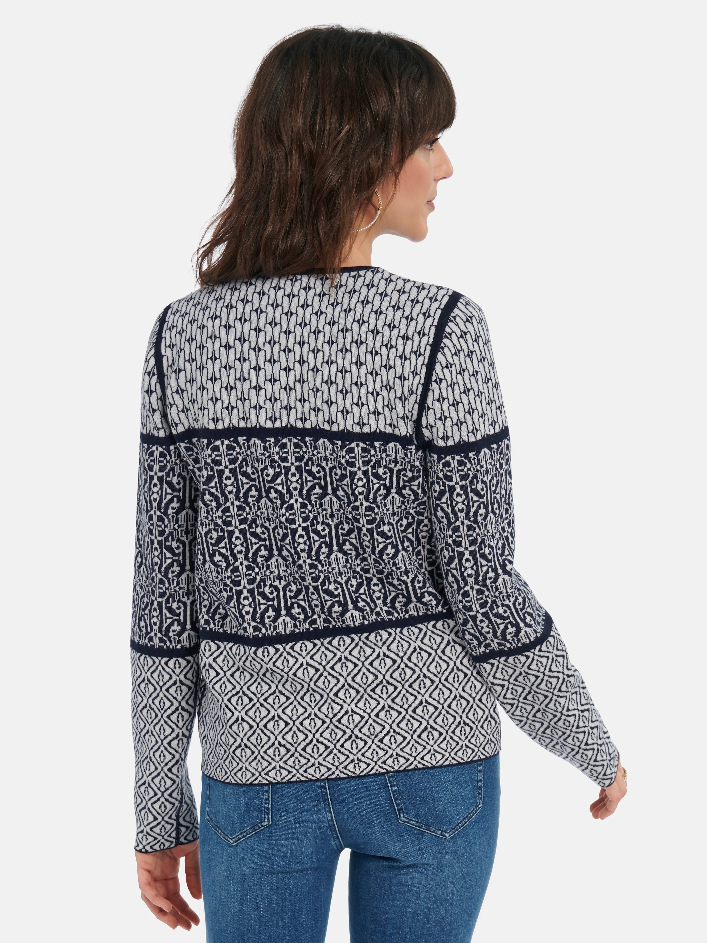 Wende-Strickjacke mit Rundhals-Ausschnitt