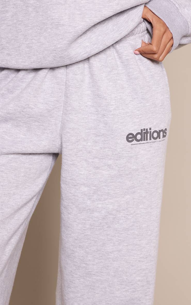 Gris Chiné Jogging Droit Imprimé Éditions Tall