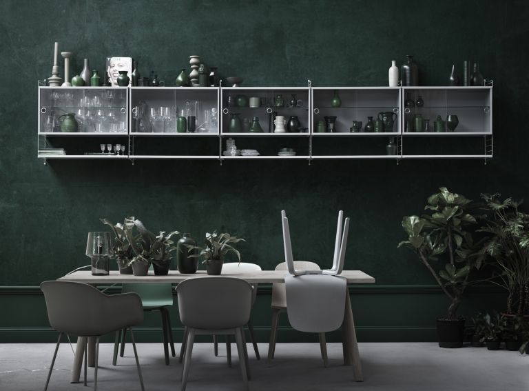Muuto Fiber Tube stoel dusty green