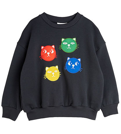 Mini Rodini Sweatshirt - Cool Katzen - Black