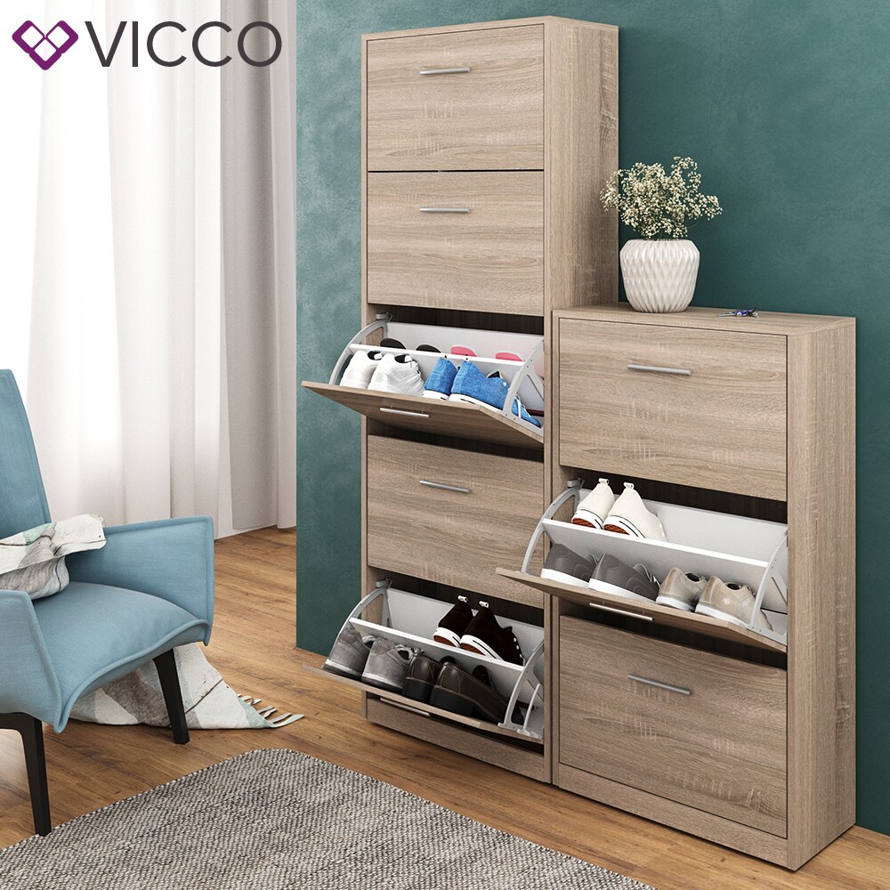 Vicco Schuhschrank Gizmo Schuhkipper Schuhregal Regal 5 Fächer Sonoma
