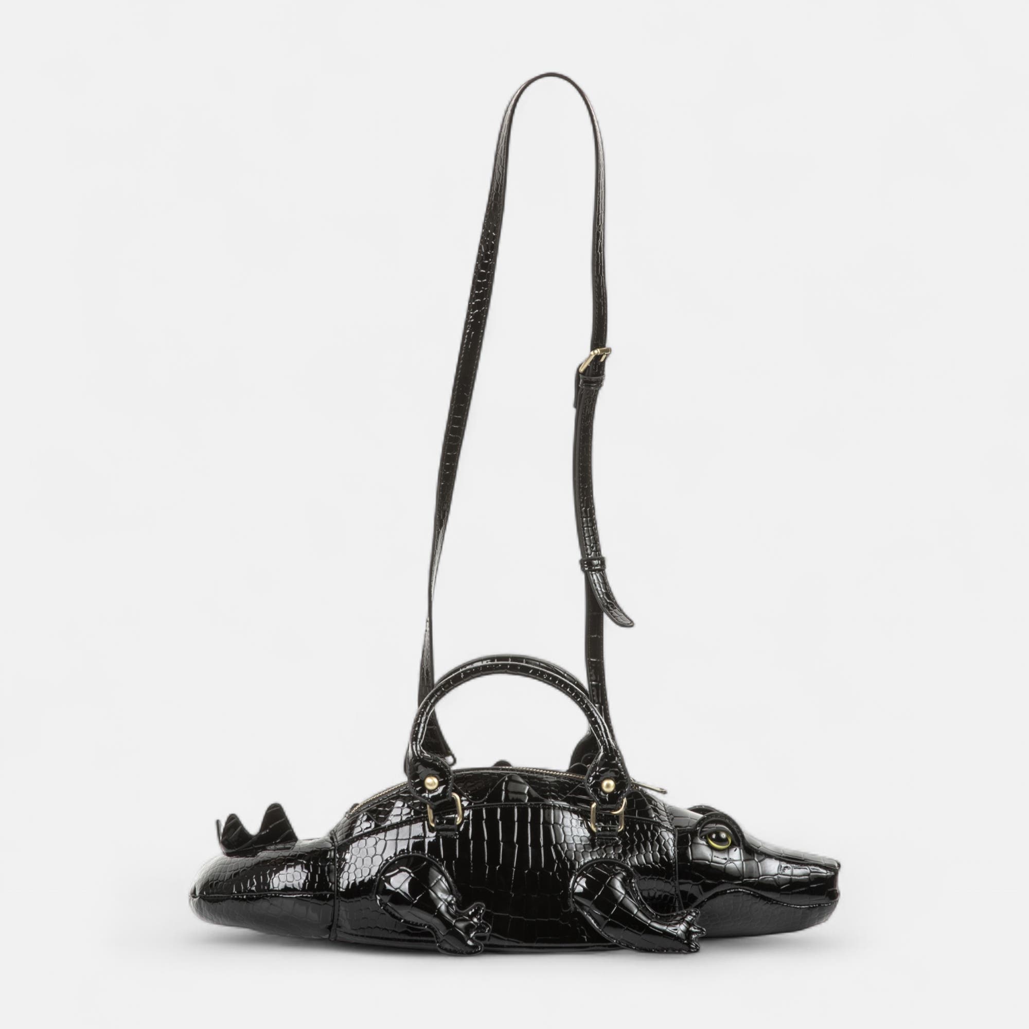 Sac à main crocodile noir