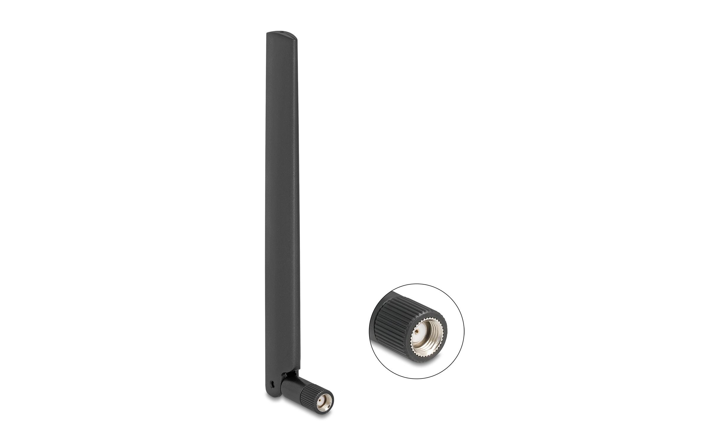 WLAN-Antenne WiFi 7 RP-SMA 4.4 dBi SektorDelock WiFi 7 Antenne RP-SMA Stecker 2.0 - 4.4 dBi 17 cm omnidirektional mit Kippgelenk schwarz