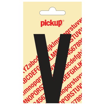 Pickup plakletter V zwart mat 90 mm