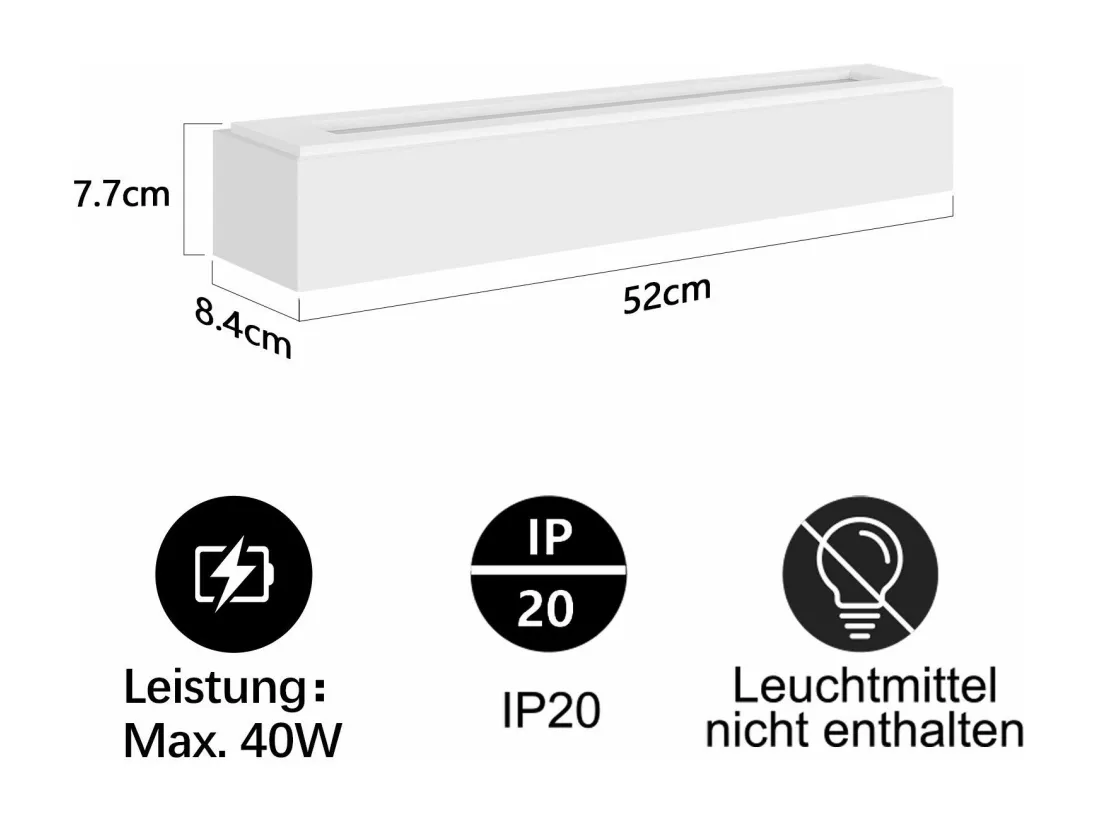 NETTLIFE Applique murale d'intérieur en plâtre blanc G9 moderne pour couloir, escalier, haut et bas