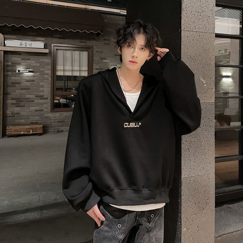 ravewider - V-hals effen hoodie