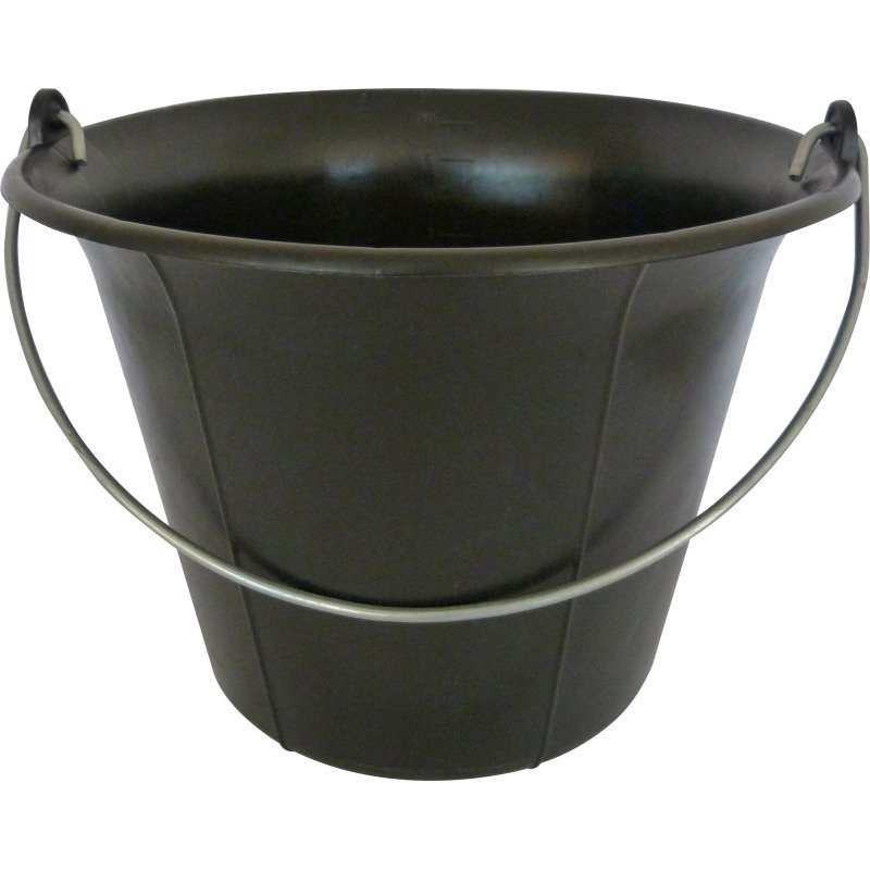 Seau de maçon à fond plat 11 litres, noir