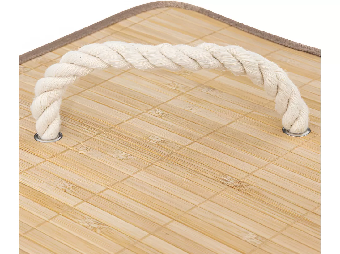 Panier à Linge d'angle 48L en Bambou L 35 x P 35 x H 50 cm