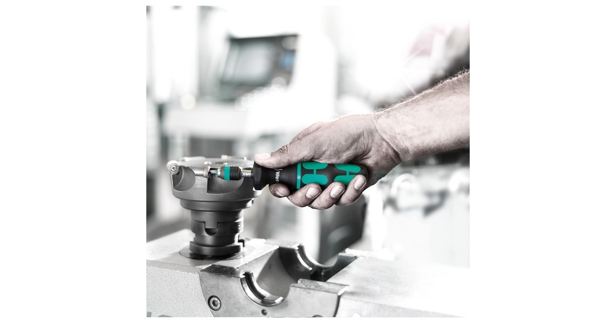 WeraSerie 7400 Kraftform instelbare momentschroevendraaier draaimomentsleutel  (Zwart/groen, 1.2 tot 3.0 Nm, met Rapidaptor snelwisselhouder)