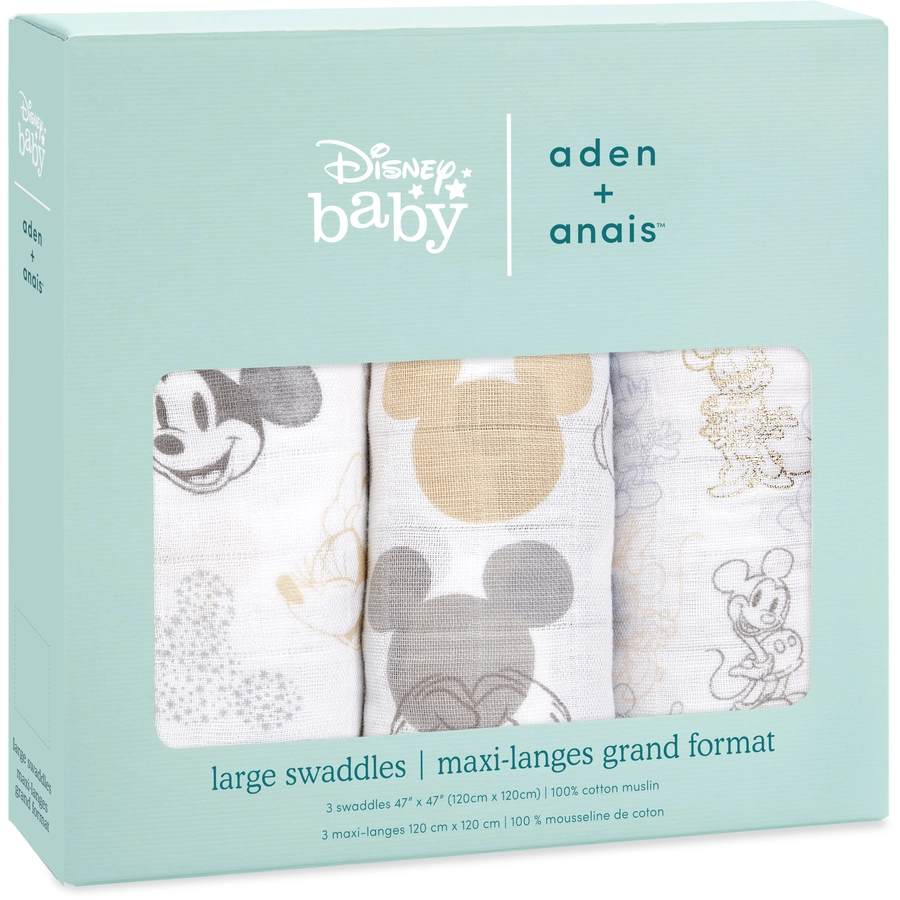 aden + anais™ Pucktücher Mickey Mouse + Minnie Mouse 3er-Pack