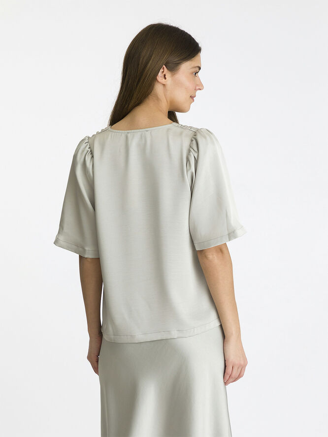 Neo Noir Largo Heavy Sateen Blouse Silver