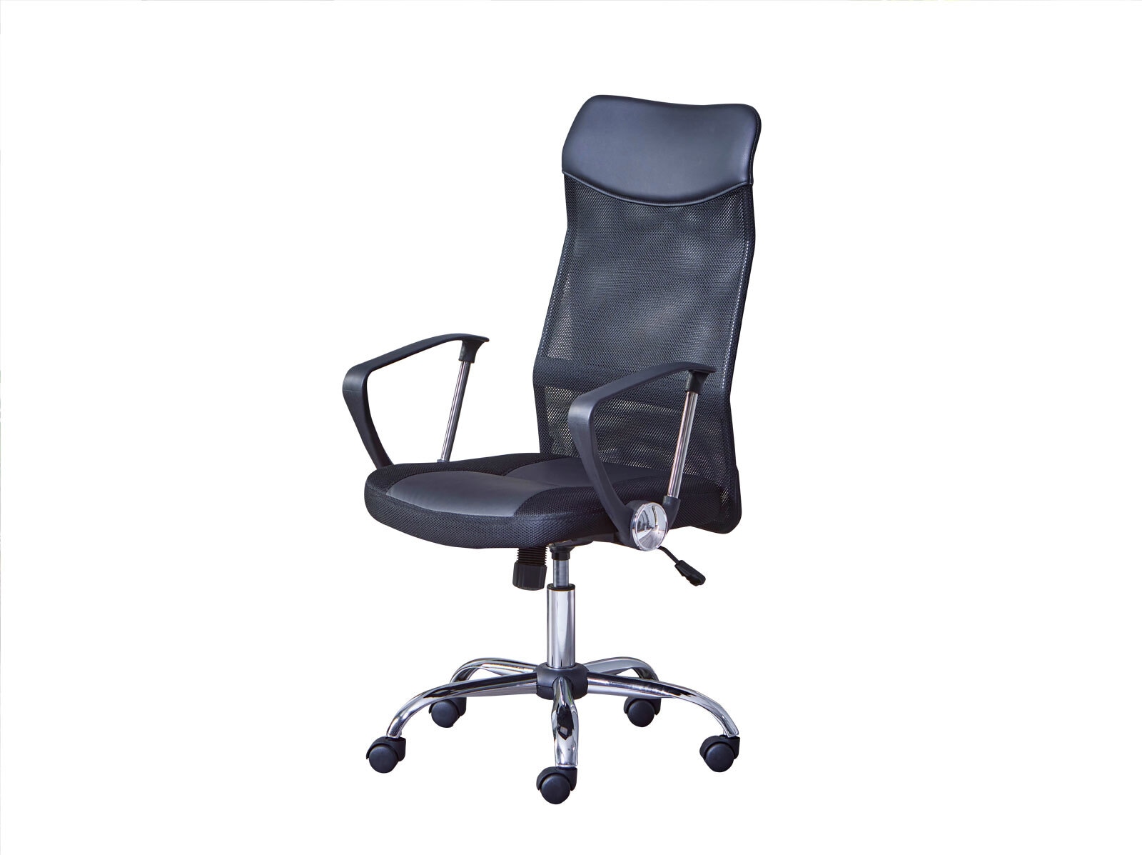 Drehstuhl Pascal schwarz/chromfarbig 59 x 111-121x 61 cm