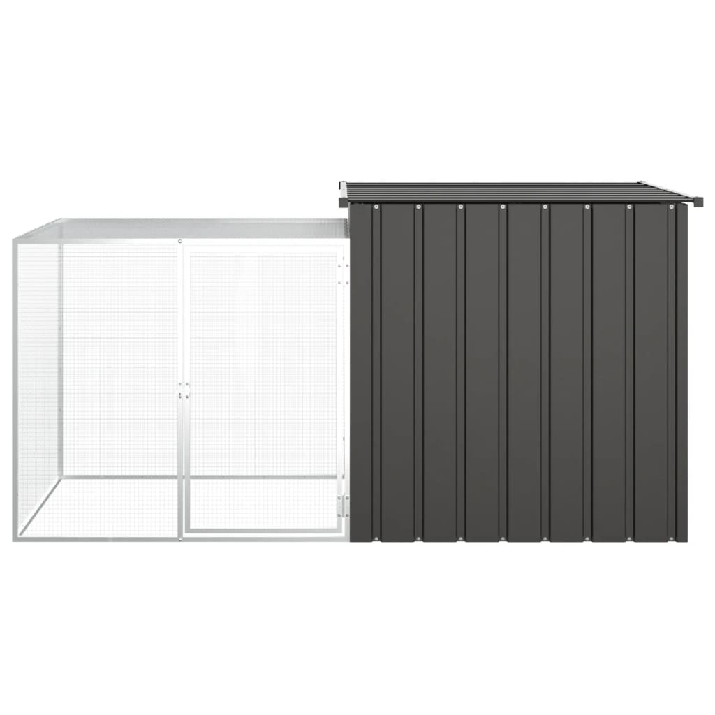 Clapier anthracite 200x91x100 cm acier galvanisé