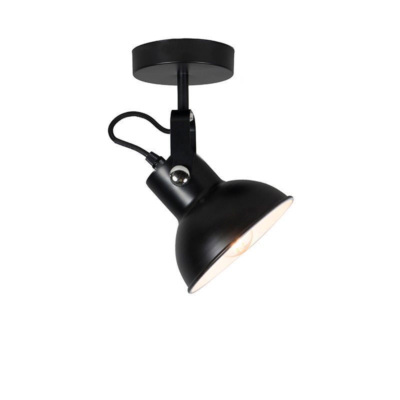 Industriële wand- en plafondlamp, zwart, kantelbaar - Guida