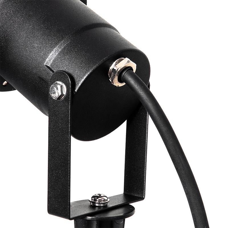 Set van 3 prikspots zwart incl. snoer en stekker IP65 - Done
