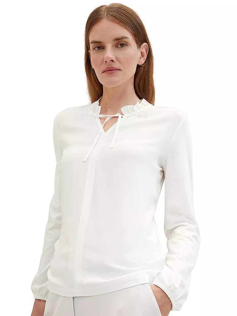 TOM TAILOR Langarmshirt  weiss