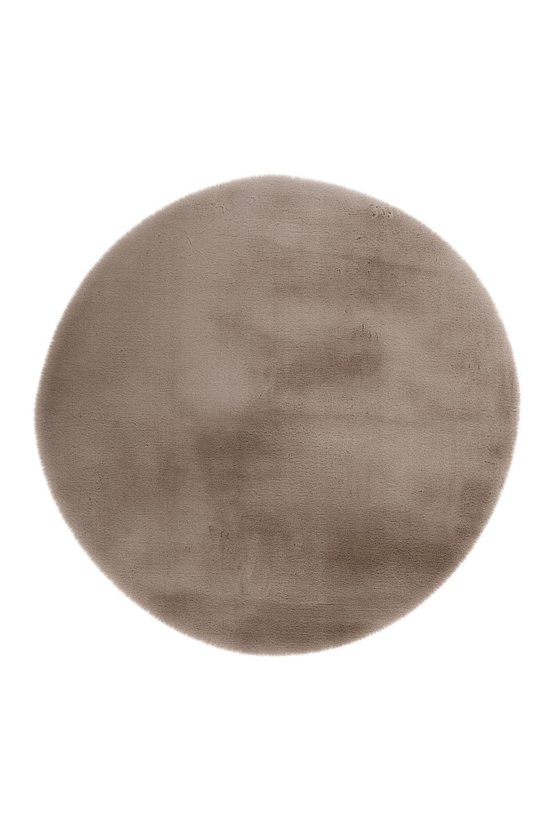 Shaggy tapijt Aeoluxe Taupe 22 mm effen Ø 160 cm