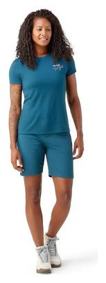 Maillot Manches Courtes Femme Smartwool DenSkylGrapic Bleu