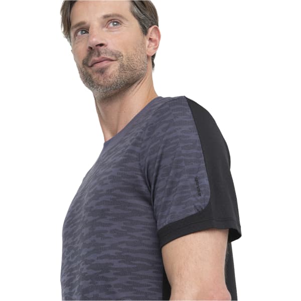 T-shirt randonnée ICEBREAKER M MER 125 ZONEKNIT SS TEE IB TOPO GRAPHITE/BLACK/AOP