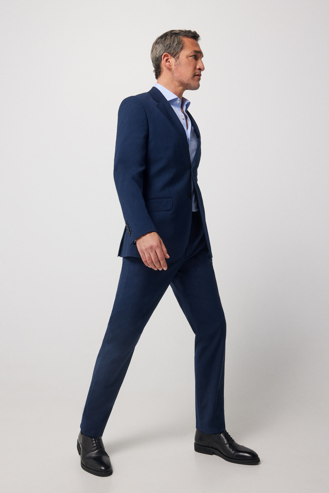 Calça slim pied-de-poule - Azul marinho